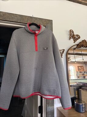 Patagonia Gray Pullover Fleece with Red Trim
